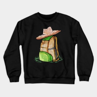 Hiking Backpack With Hat For Camping Crewneck Sweatshirt